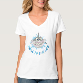 Mejande haj i tecknad stil - sjömil till livet t shirt