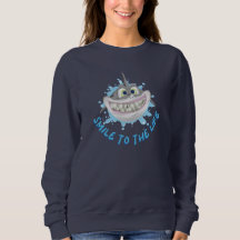 Mejande haj i tecknad stil - sjömil till livet