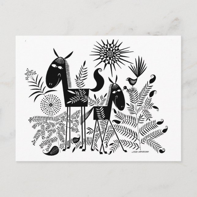 Mejande hästar vykort (Framsida)