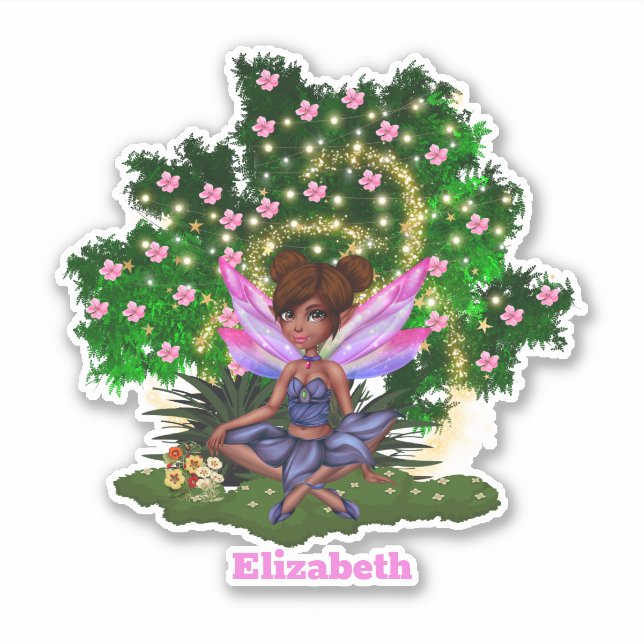 Mejeriafrikansk körsbär blommar träd namn klistermärken (Framsida)