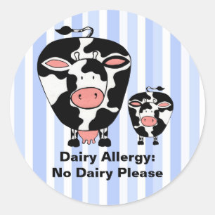 Mejeriallergi Farm Cow Personlig Label Runt Klistermärke