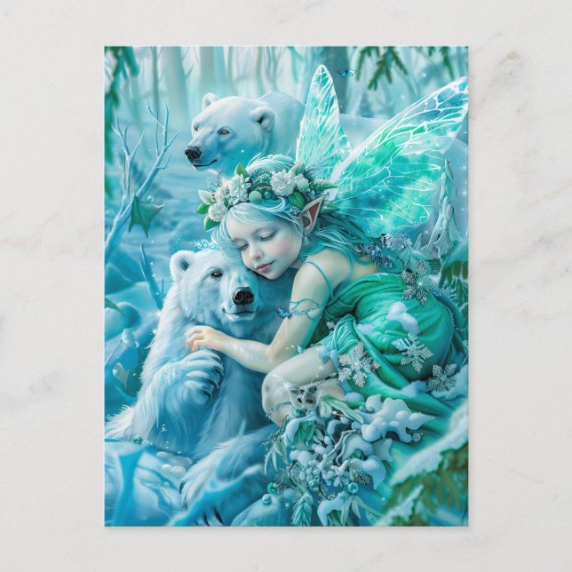 Mejeribarn och lekande Polar Vykort (Framsida)