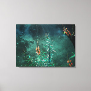Mejeriblommor i Jade Moonlight Canvastryck
