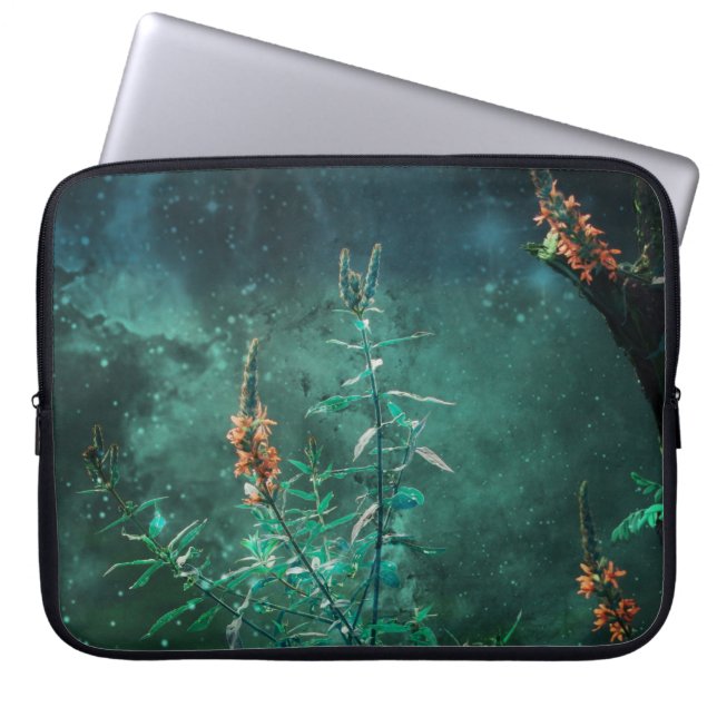 Mejeriblommor i Jade Moonlight Laptop Sleeve (Framsidan)