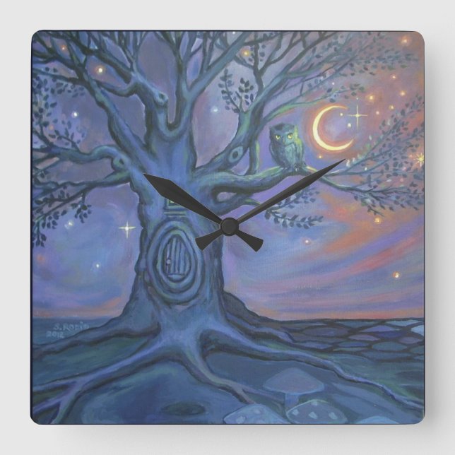 Mejeridörr Messenger - Art Clock Fyrkantig Klocka (Framsida)