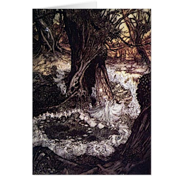 Mejeridrottning och Älvor i Skogen OBS Kort (Framsidan)