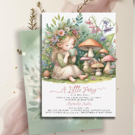 Mejerie Tea Wildblommor Mushroom Flicka Shower Inbjudningar