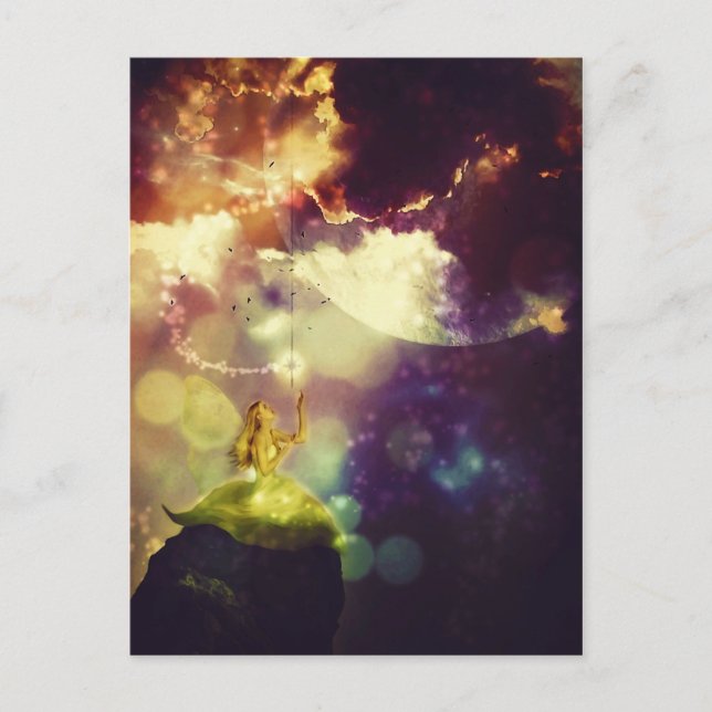 Mejeriet kommer ner från Måne till en prinsessa Vykort (Framsida)