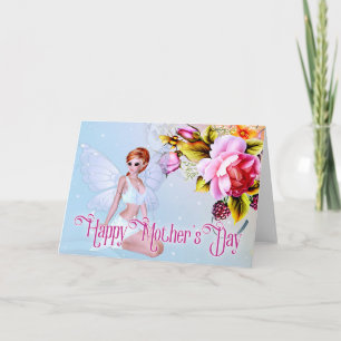 Mejeriet med Peonies - Fantasy Mors dag Card Kort