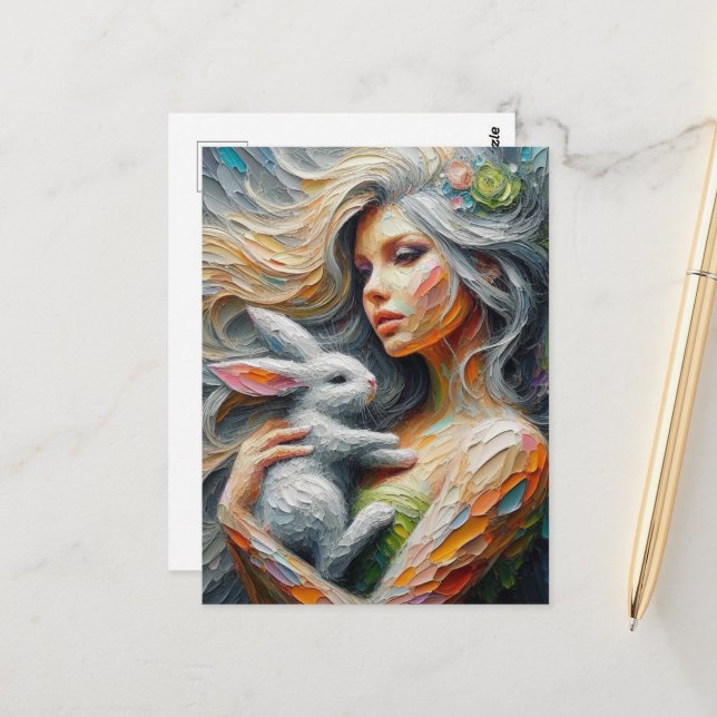 Mejeriet och hennes Bunny Vykort (Fram/Back In Situ)