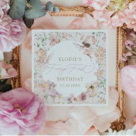 Mejeriets första Rosa Blommigt Flickor Engångsdag Pappersservett