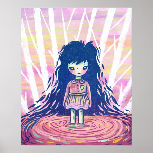 Mejeriflicka efter Sjö Illustration Poster (Framsidan)