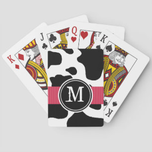 Mejeriko Mönster med röd monogrammad monokrom Spel Kort