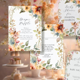 Mejerimjölets Blommigt Daisy Flicka Diaper Raffle Tilläggskort