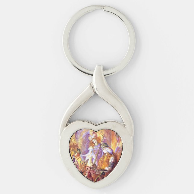 Mejerimusik Twisted Heart Silverfärgad Nyckelring (Framsidan)