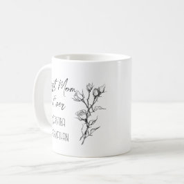 Mejerisaga ro svart och vit mors dag kaffemugg