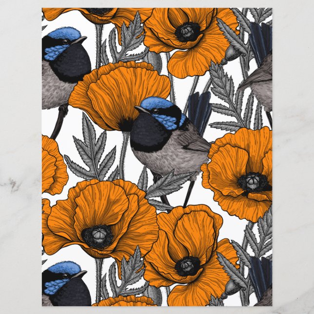 Mejerivat och orange vallmoblommor 2 (Framsida)
