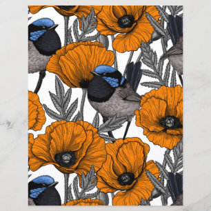 Mejerivat och orange vallmoblommor 2