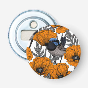 Mejerivat och orange vallmoblommor 2 flasköppnare