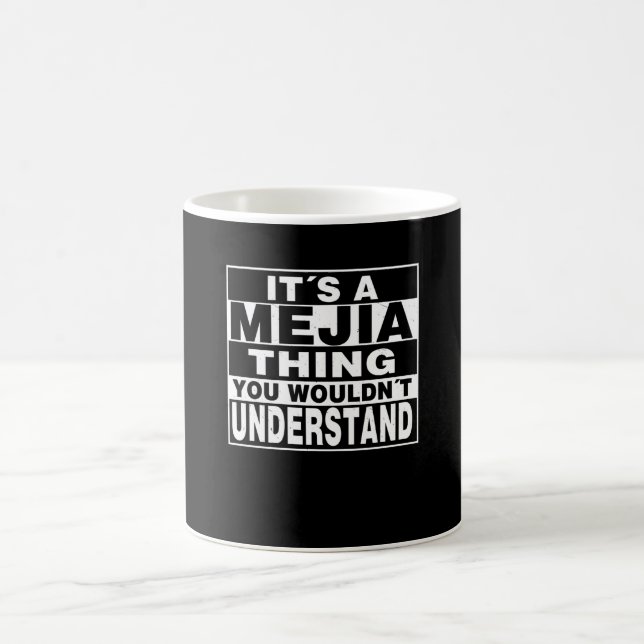 MEJIA Surname Personlig Gift Kaffemugg (Center)