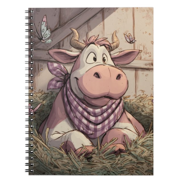 Mejla Barn Cow Pastel Farm bärbar dator Anteckningsbok (Framsidan)
