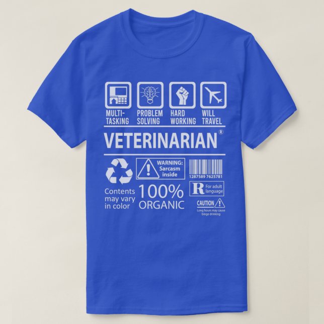 Mejla objekt för veterinärflertasking av jobb t shirt (Design framsida)