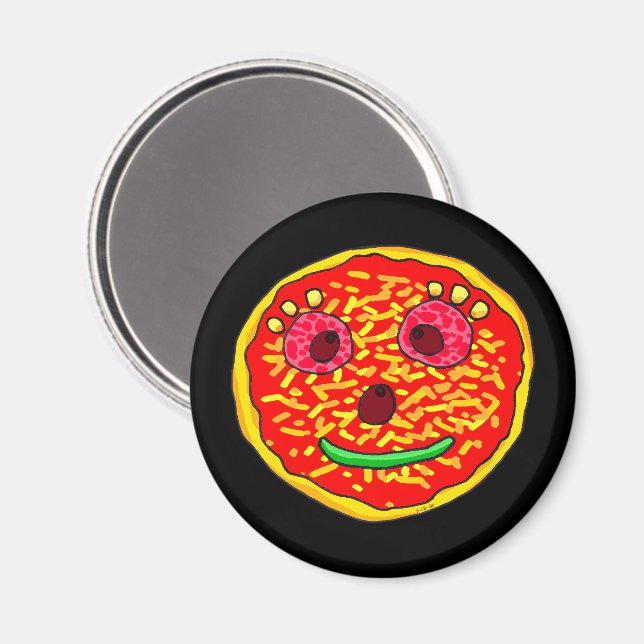 Mejla Pizza Ansikte Illustration Design Magnet (Front/Back)