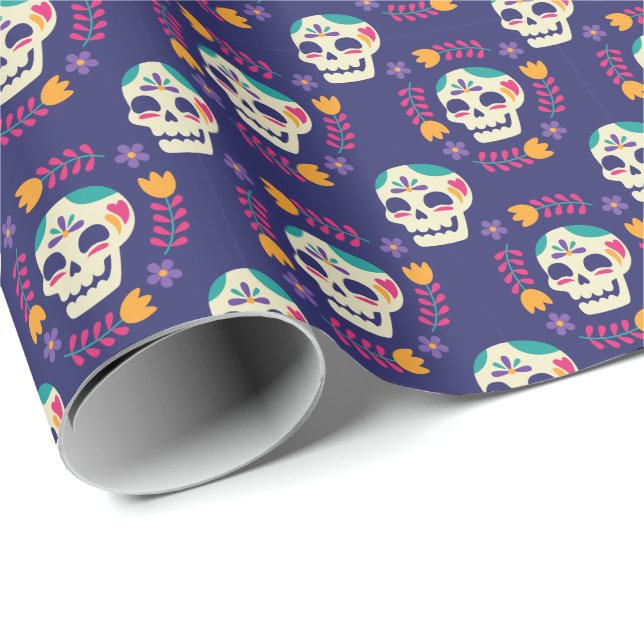 Mejla socker Skull Presentpapper (Rullad Hörn)