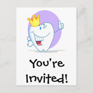 Mejla Tecknade figurer med gyllene Krona Inbjudningar