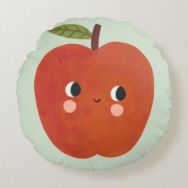 Mejlande äpple Dekorativ kudde | Cute Fruit Nurser (Framsidan)