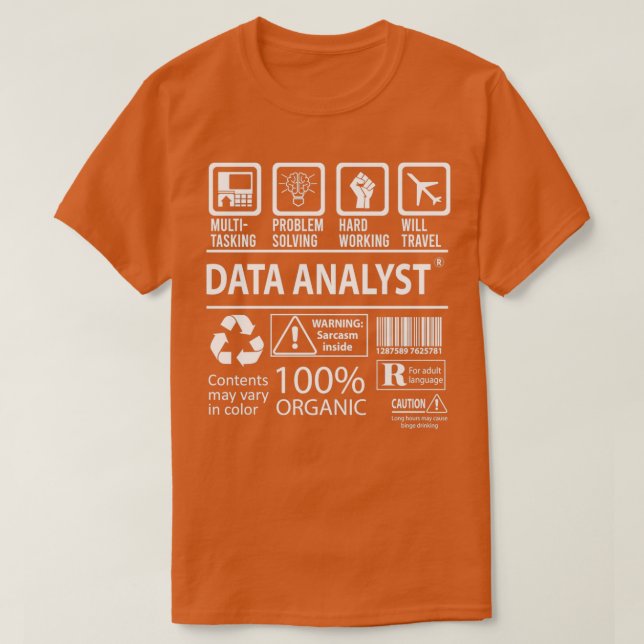 Mejppost för multitasking-jobb för datAnalyst T Shirt (Design framsida)