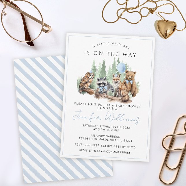 Mejschichinbjudan till babydusch för trädjordjur inbjudningar (Skapare uppladdad)