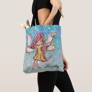 Mejsterdamm av Guld Lila Blue Glitter Gnistra Fair Tygkasse