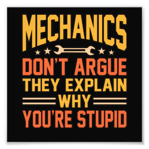 Mekanik Argue Car Auto Mechanic Work Älskare Fototryck