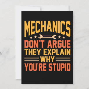 Mekanik Argue Car Auto Mechanic Work Älskare Tack Kort