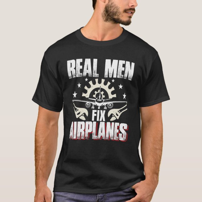 Mekanik för flygplansunderhåll av Flygplan T Shirt (Framsida)