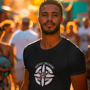 Mekanik för luftfartyg, Skullpilot och stöd, luftf T Shirt