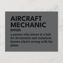Mekanik för luftfartyg - Witty Definition Helg Vykort