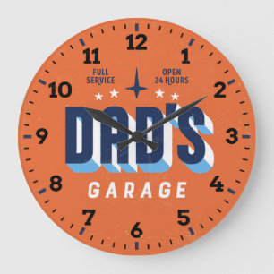 Mekanik - Människgrottor - Garage - Retro-Stil-klo Stor Klocka