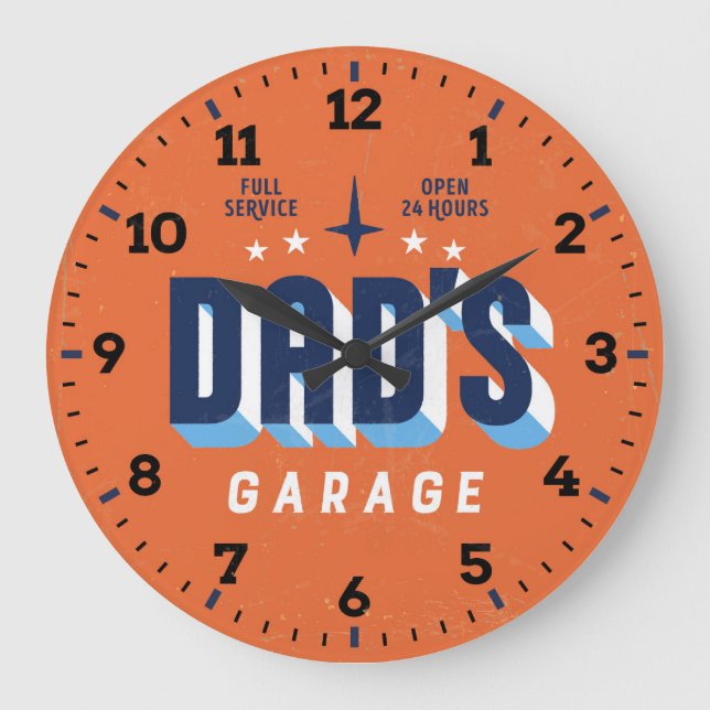 Mekanik - Människgrottor - Garage - Retro-Stil-klo Stor Klocka (Framsida)