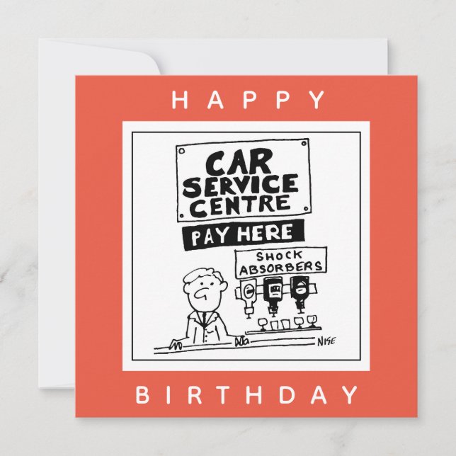Mekanik och stötdämpare för bilservicecenter. kort (Framsida)