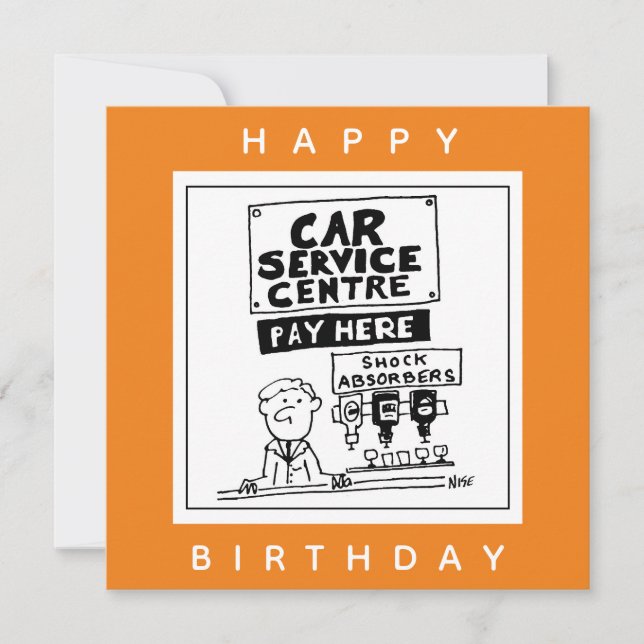 Mekanik och stötdämpare för bilservicecenter. kort (Framsida)