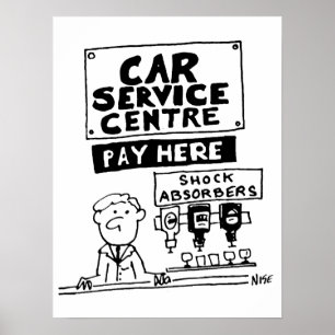 Mekanik och stötdämpare för bilservicecenter poster
