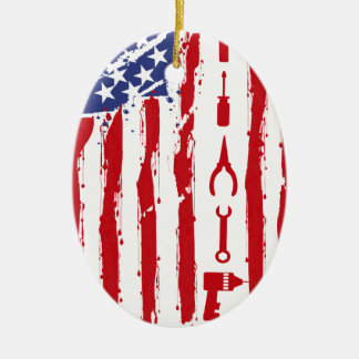 Mekaniker - Auto handel för mekanikerbilunderhåll Julgransprydnad Keramik