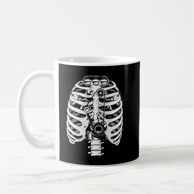 Mekaniker Bil Ingenjör Skelett Mekanik Kaffemugg (Vänster)