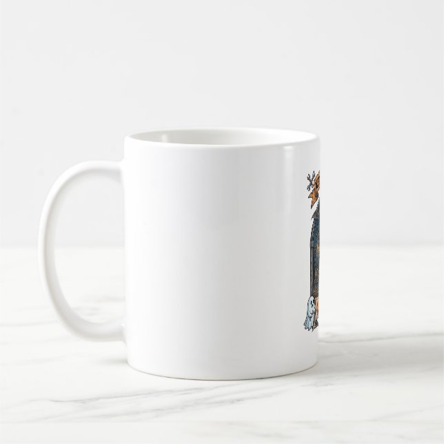 Mekaniker Dag Häxa Natt Halloween Steampunk Kvinna Kaffemugg (Vänster)