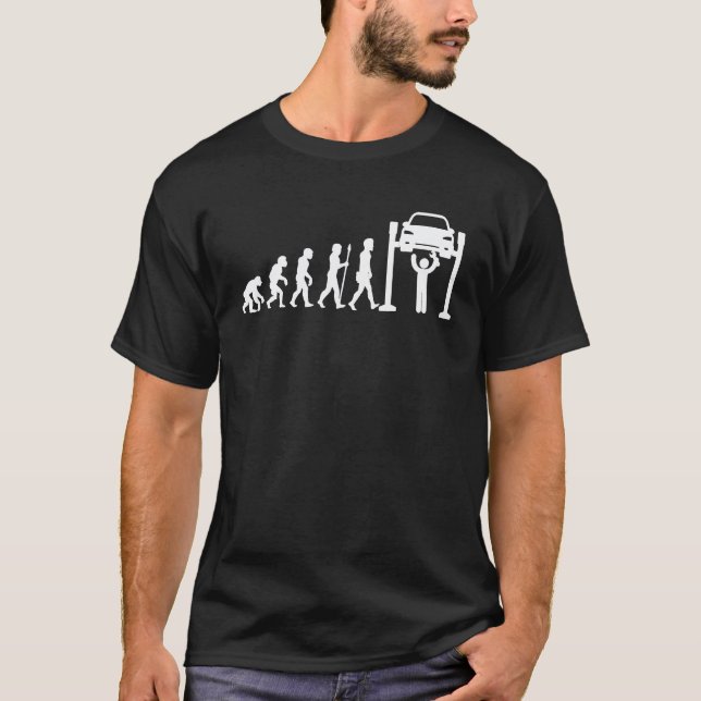 Mekaniker Evolution Bilmekaniker Jul T Shirt (Framsida)