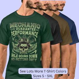 Mekaniker garanti prestanda blir smutsig t shirt