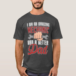Mekaniker Män Pappa Bil Mekaniker retro T Shirt