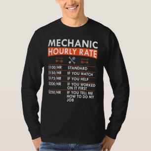 Mekaniker Timpris Skift Kolv Garage Arbetskraft T Shirt